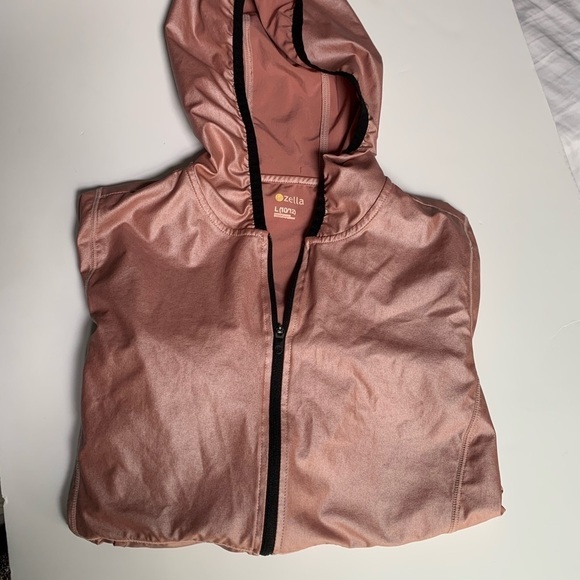 Girl Zella Pink Zip Up Jacket Large 10/12 - Picture 1 of 5